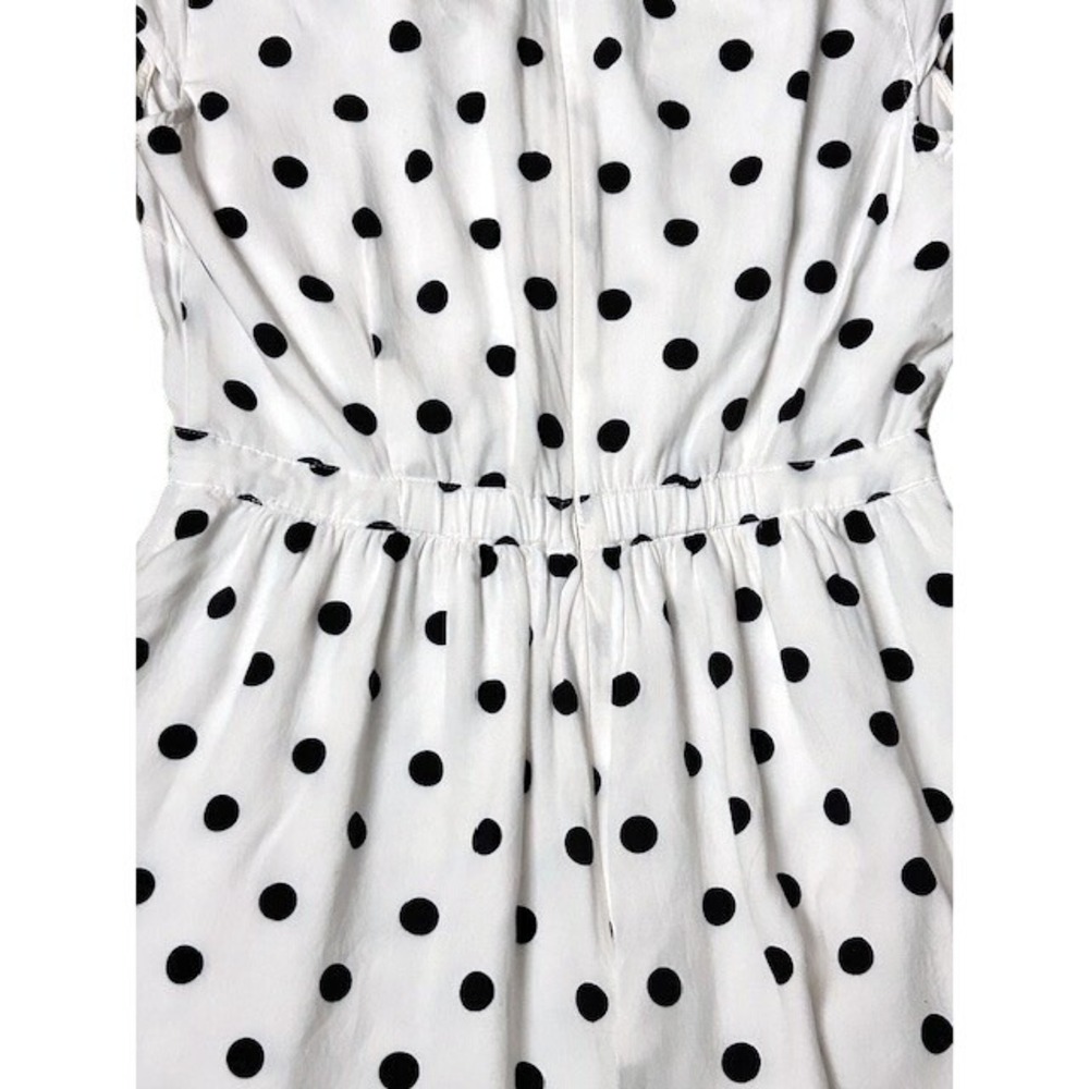 J.Crew Polka Dot Faux Wrap Mini Dress White Navy Blue Preppy Retro Vibe Size 2 - Picture 11 of 13